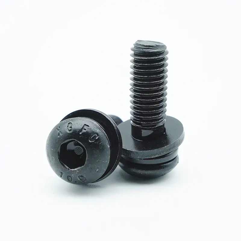 Black Oxide Hex Socket Button ကိုခေါင်းကိုက်ခြင်း screw နှစ်ခု