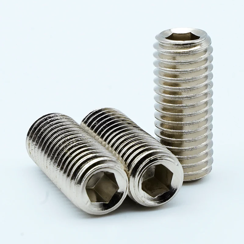 Nickel-plated Hex Socket Set Screws with Cup Point