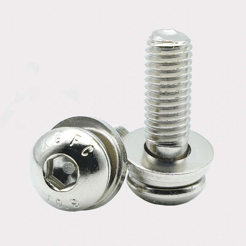 nickel-plated hex socket ခလုတ်ကို ဦး ခေါင်းပေါင်းစပ် screw နှစ်ခု